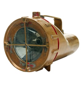 Vintage Heavy Brass Underwater Divers Torch Flashlight