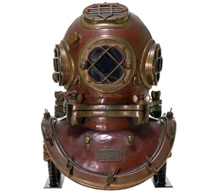 1913 A Schrader's Son 5 Bolt Antique Diving Helmet