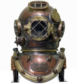 1942 US Navy Mark V Schrader Diving Helmet w/ USN Inspection Stamp
