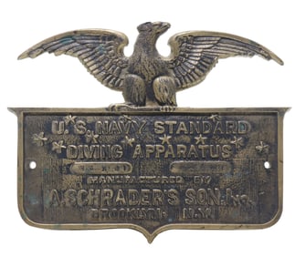 A Schrader's Son Inc Large Eagle Diving Apparatus Plaque