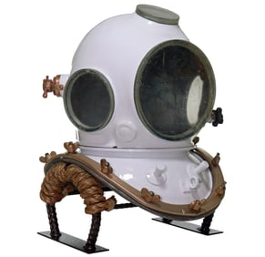 Restored Catalina Island Al Hanson Historic Diving Helmet
