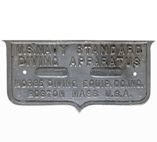 Morse Diving Equipment Diving Apparatus Plaque Aluminum
