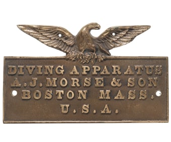 AJ Morse & Son Diving Apparatus Eagle Brass Plaque