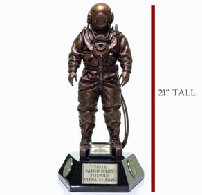 Bronze Royal Navy Siebe Gorman Diver Monument Statuette
