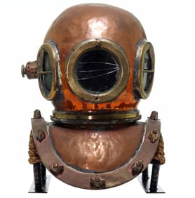 English Style Antique Copper & Brass Diving Helmet