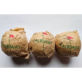3 US Rubber Fairway In Original Wrapper Mesh Pattern 1920s Golf Balls