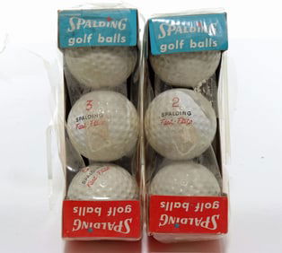 Six Spalding Fast Flite Golf Balls In Original Boxes