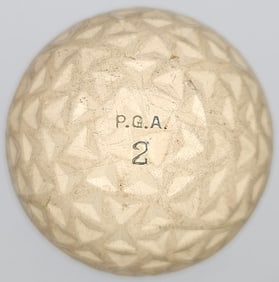 Spalding P.G.A Triangle Pattern Geer Antique Golf Ball 1910s