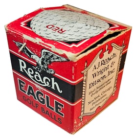 Reach Eagle Red In Original Box Antique Golf Ball 1930s