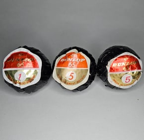 3 Dunlop 65 Vintage Golf Balls In Original Wrappers