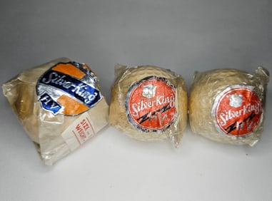 3 Silver King HV Vintage Golf Balls In Original Wrappers