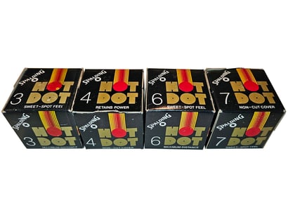 4 Spalding Hot Dot Vintage Golf Balls In Original Boxes