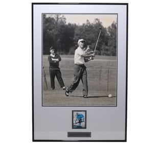 Framed Arnold Palmer 1958 First Masters Victory + Autographed Card
