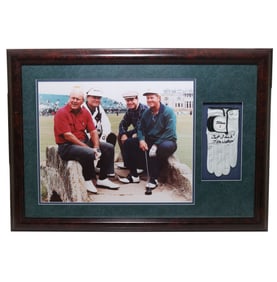 Framed Golf Legends With Tom Watson Autographed Glove