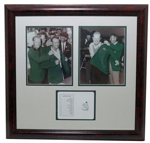 Framed Augusta National Scorecard w/ Jack Nicklaus and Arnold Palmer