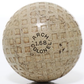 Colonel Arch 1.68 Mesh Pattern Antique Golf Ball 1920s