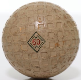 Model 50 Mesh Pattern Antique Golf Ball 1920s