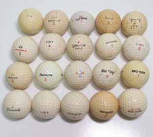 20 Vintage Golf Balls 1950s to 1970s