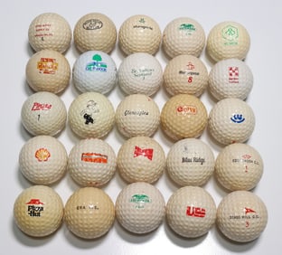 25 Vintage Logo Golf Balls 1950s to 1980s