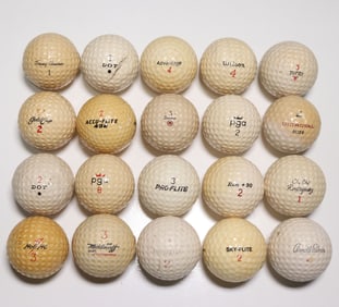 20 Vintage Golf Balls 1930s to 1970s