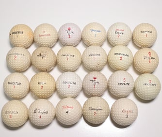 23 Vintage Golf Balls 1940s to 1980s