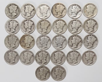 1916 to 1945 Mercury Dime Complete S Mint Mark Set