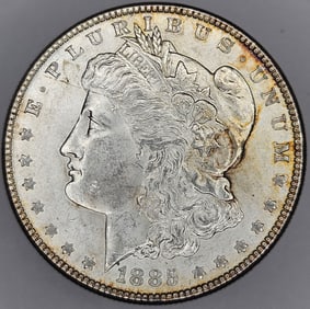 1885 P Morgan Dollar Uncirculated Silver Coin