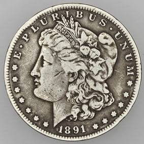 1891 CC Carson City Morgan Dollar Silver Very Good Condition