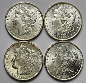 Morgan Silver Dollars BU 1881-S 1885-O 1888 & 1900