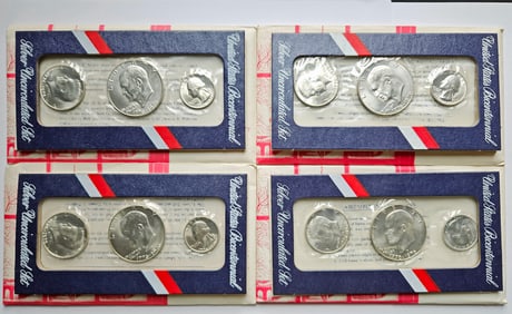 Four 1976 US Mint Uncirculated 40% Silver Sets