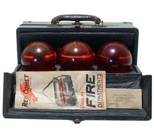 Vintage Red Comet Fire Grenade Salesman Sample Case