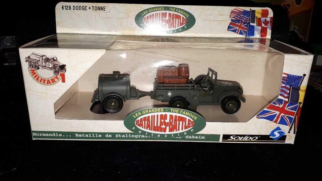 SOLIDO 6128 DODGE + TONNE N.I.B. FAMOUS BATTLES: VERY NICE NEW IN BOX SOLIDO DIE CAST DODGE + TONNE FROM THE FAMOUS BATTLES COLLECTION.