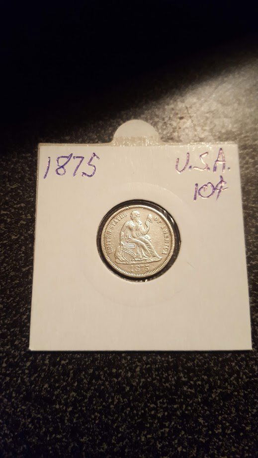 1875 USA SEATED LIBERTY DIME (1 of 4)