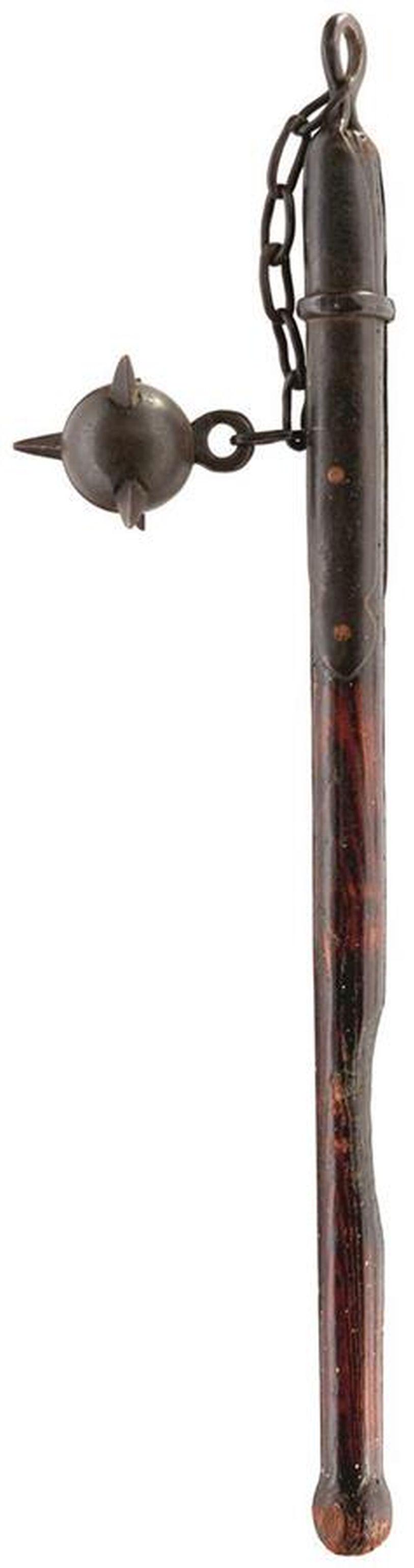 A 17TH CENTURY MORNING STAR OR HOLY WATER SPRINKLER, (1 of 8)