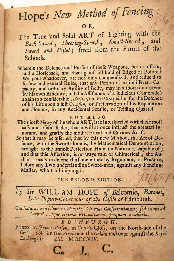 BOOKS: SIR WILLIAM HOPE (BARONET BALCOMIE), NEW METHOD (1 of 8)