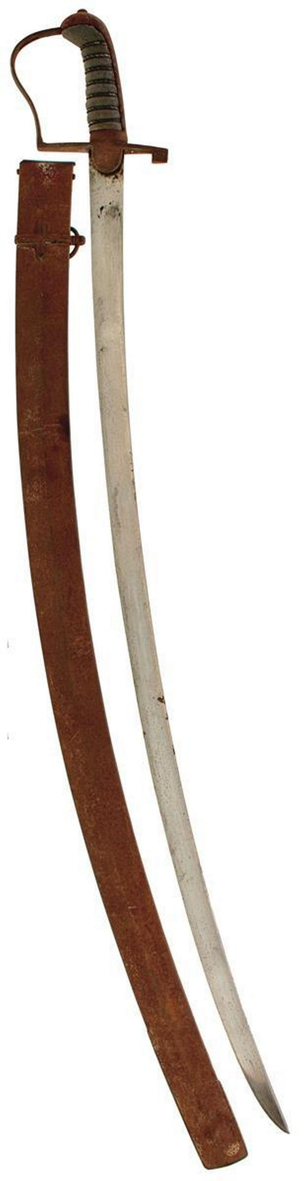 A GEORGIAN FLANK OFFICER'S SWORD, 81.5cm curved blade, (1 of 10)