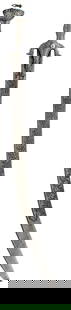 A LATE 19TH CENTURY AFGHAN PULWAR OR SWORD,: A LATE 19TH CENTURY AFGHAN PULWAR OR SWORD, 79.5cm sharply curved blade etched with calligraphy and scrolling foliage and flowerheads on either side, crudely etched blade, characteristic hilt with dow