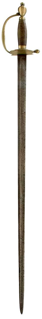 A 1796 PATTERN INFANTRY OFFICER'S SWORD,: A 1796 PATTERN INFANTRY OFFICER'S SWORD, 80cm fullered blade, regulation white metal (paktong) hilt with shell guard, D-shaped knuckle bow and urn-form pommel, wire bound grip, together with a Victori
