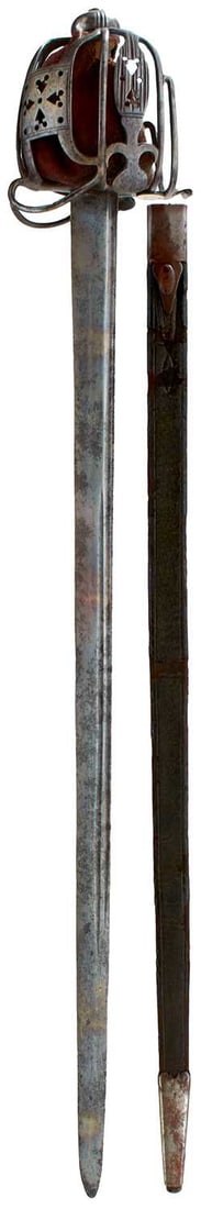 AN 18TH CENTURY SCOTTISH BASKET-HILTED BACKSWORD, (1 of 20)