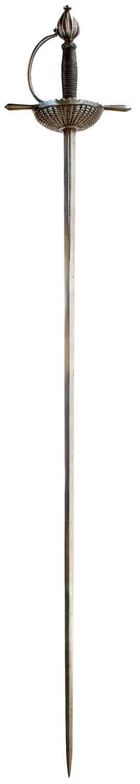 A 17TH CENTURY NORTH EUROPEAN DISH-HILT RAPIER, (1 of 16)