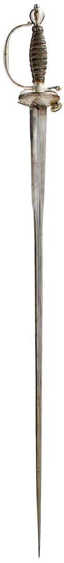 AN 18TH CENTURY WHITE METAL HILTED SMALL-SWORD, (1 of 20)