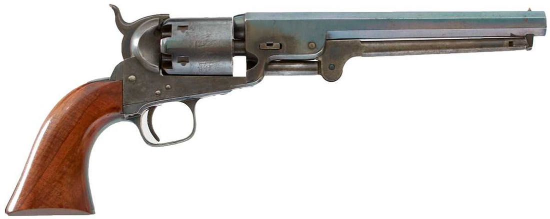 A GOOD .36 CALIBRE SIX-SHOT PERCUSION COLT NAVY REVOLVER, (1 of 15)