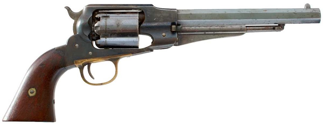 A GOOD .44 CALIBRE PERCUSSION SIX-SHOT REMINGTON NEW MODEL ARMY REVOLVER, (1 of 20)