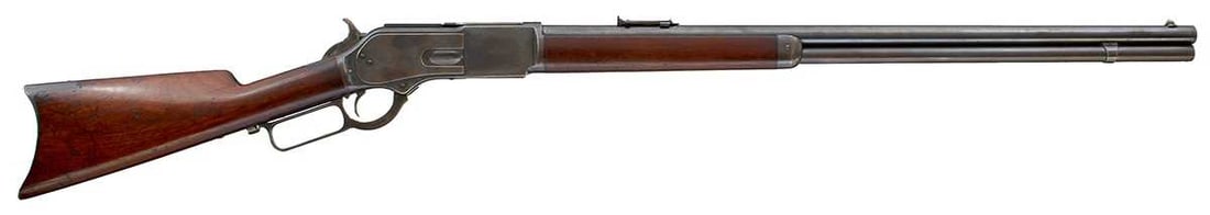 A GOOD .45-75 OBSOLETE CALIBRE MODEL 1876 WINCHESTER RIFLE, (1 of 19)