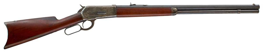A GOOD .40-65 OBSOLETE CALIBRE MODEL 1886 WINCHESTER RIFLE,: 25.25inch sighted octagonal blued barrel fitted with a rear notch sight and ramp, stamped MANUFACTURED BY THE WINCHESTER REPEATING ARMS CO NEW HAVEN CONN USA, blued tubular magazine beneath, case colo