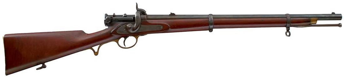 A GOOD AND VERY RARE .577 CALIBRE BRAND'S PATENT CAPPING BREECH LOADING CARBINE BY WILLIAM TERRY, (1 of 18)