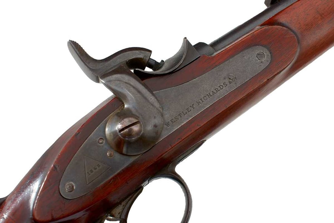 A GOOD .451 CALIBRE PERCUSSION CAPPING BREECH LOADING WESTLEY RICHARDS MONKEY TAIL CAVALRY CARBINE, (1 of 20)