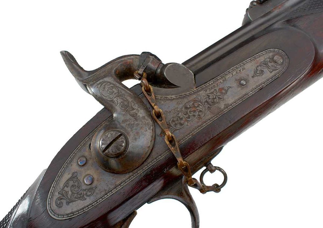 A .451 CALIBRE PERCUSSION TWO-BAND WHITWORTH MILITARY MATCH RIFLE BY LANE, (1 of 20)