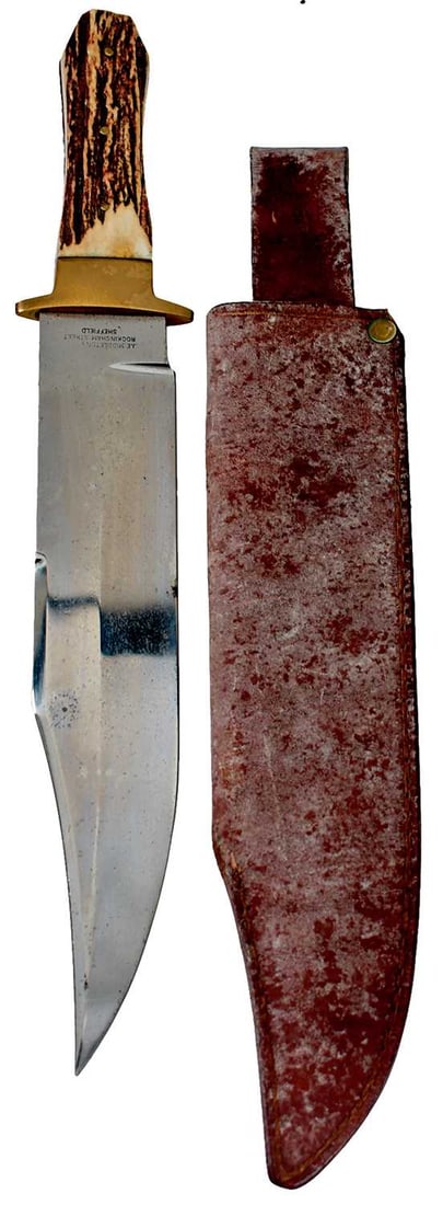 A LARGE MODERN BOWIE KNIFE BY J. E. MIDDLETON & SONS, (1 of 13)