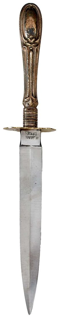 A FREDERICK WALTER JAMES CUTLERY HANDLE BOWIE KNIFE, (1 of 6)